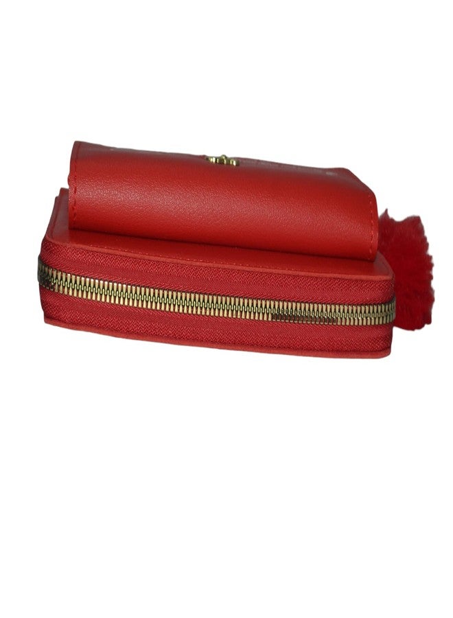 Prijam Casual PU Clutches for Girls and Women, Red - Image 3